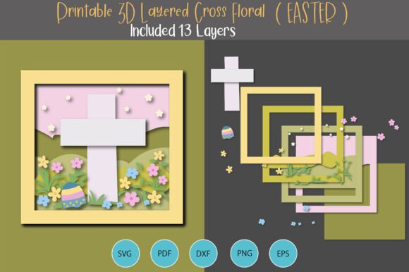 3D Layered Easter Cross Floral: A 3D SVG Review