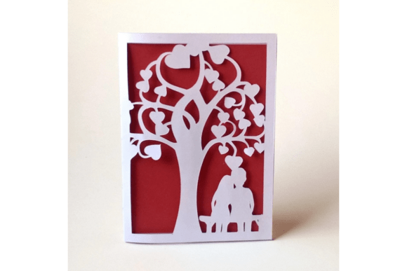 3D SVG Tree of Hearts Card for Valentine's Day