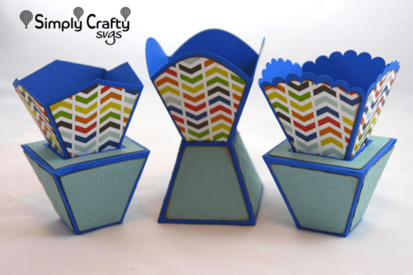 Cone Treat Cup Set SVG: 3D Birthdays Design