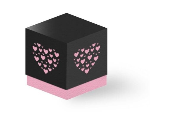 Cut out Hearts Lid Cube Box: 3D SVG for Valentine S Day