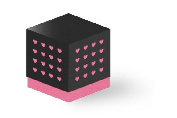 Cut out Hearts Lid Cube Favour Box SVG for Valentine's Day