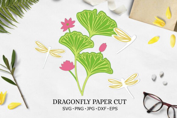 Dragonfly and Water Lilies Paper Cut 3D SVG Review