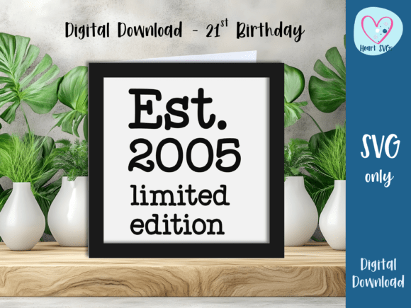 Est, 2005, 21st Birthday Card SVG Review for Birthdays