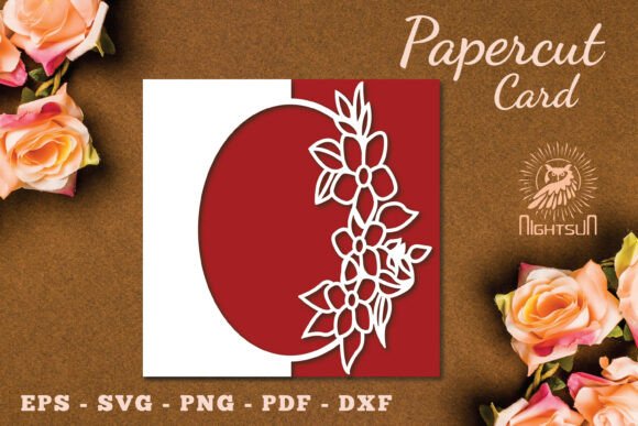 Flowers Papercut Card Template SVG 12: 3D SVG for Cards