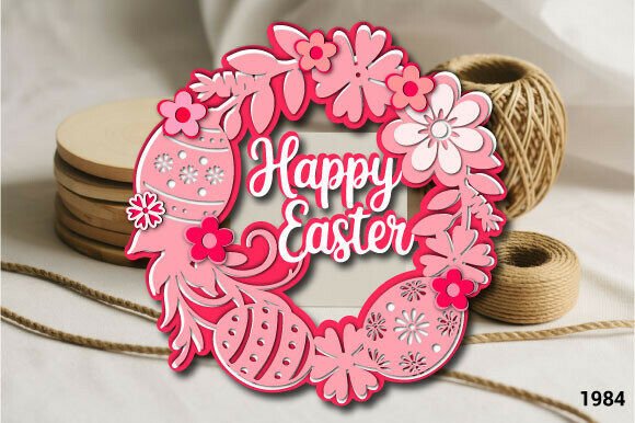 Happy Easter Floral Wreath 3D SVG Review