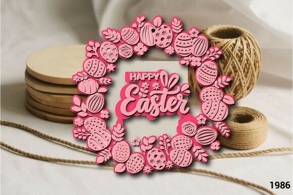 Happy Easter Floral Wreath SVG Layer1986 Review