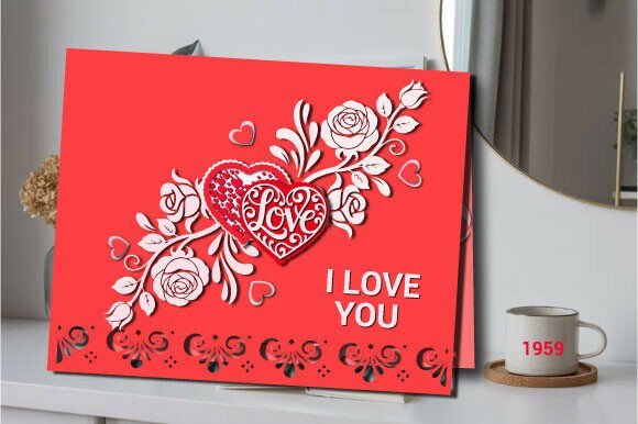 Heart Rose Valentine Card SVGlayer1959: 3D SVG Review