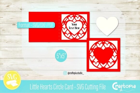 Little Hearts Circle Card: 3D SVG for Valentine S Day