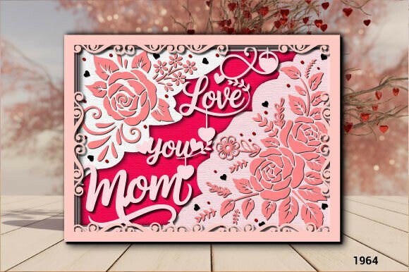 Love You Mom 3D SVG for Mother's Day