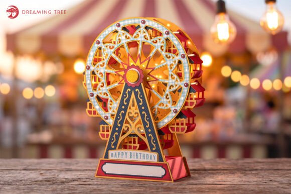 Midway Ferris Wheel: 3D SVG for Birthdays