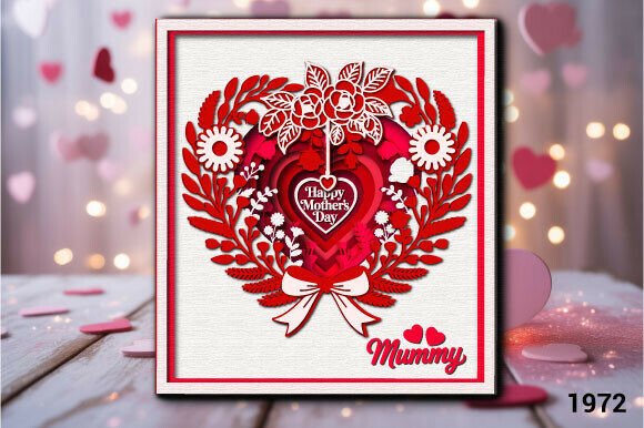 Review: Mother’s Day Floral Heart Card SVG 1972