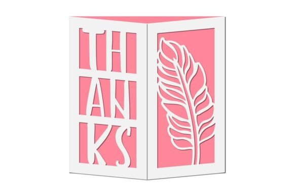 Thanks Cutout Gate Fold Card: 3D SVG Greeting Cards