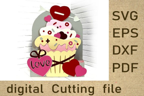 Valentine Cake SVG DIY Love Card for 3D Projects