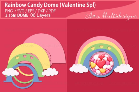Valentine's Rainbow Candy Dome 3D SVG Review